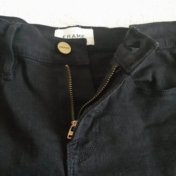 Frame Women's Size 26 Black Film Noir Le Skinny de Jeanne Crop Jeans - Picture 10 of 16